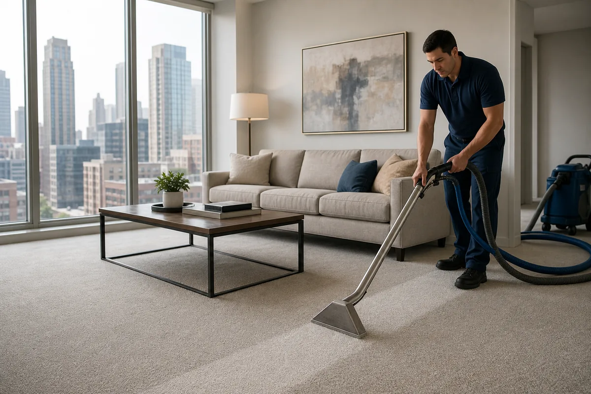 Technician preparing how long does carpet take to dry in hammond in a Hammond home